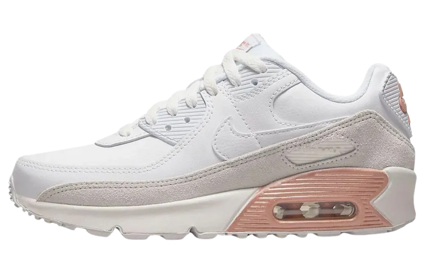 Nike Air Max 90 Leather GS “White Metallic Red Bronze” (CD6864-117)