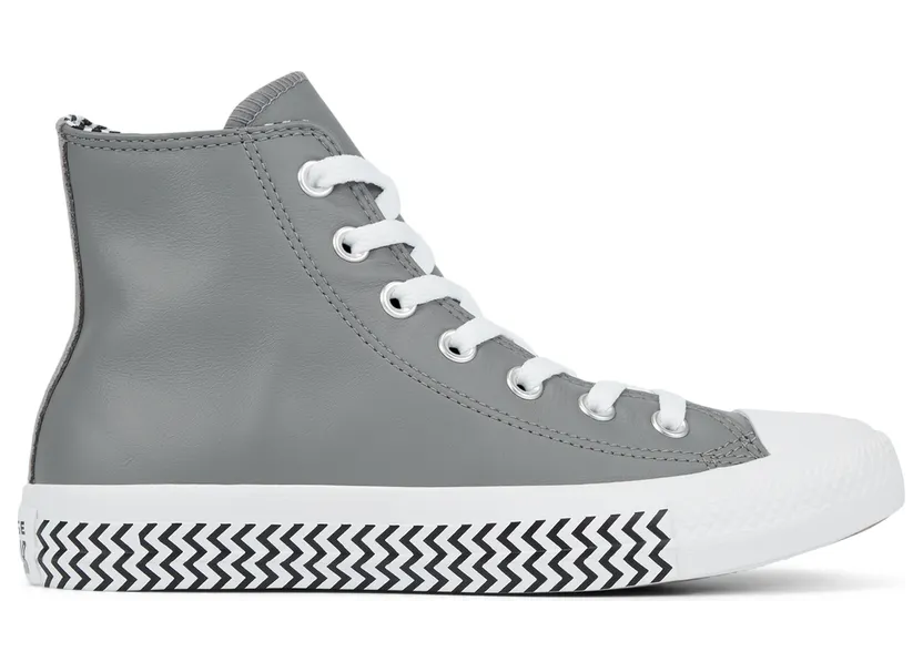 Converse Chuck Taylor All Star High Top Leather Grey White (566130C)