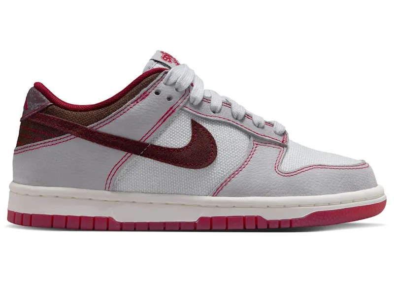 Nike Dunk Low LV8 1 Pure Platinum Team Red Burgundy (IO9743-002)