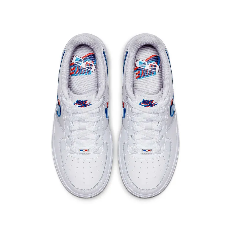 Nike Air Force 1 Low 3D Glasses (GS) White/Bright Crimson-Blue Hero (BV2551-100)
