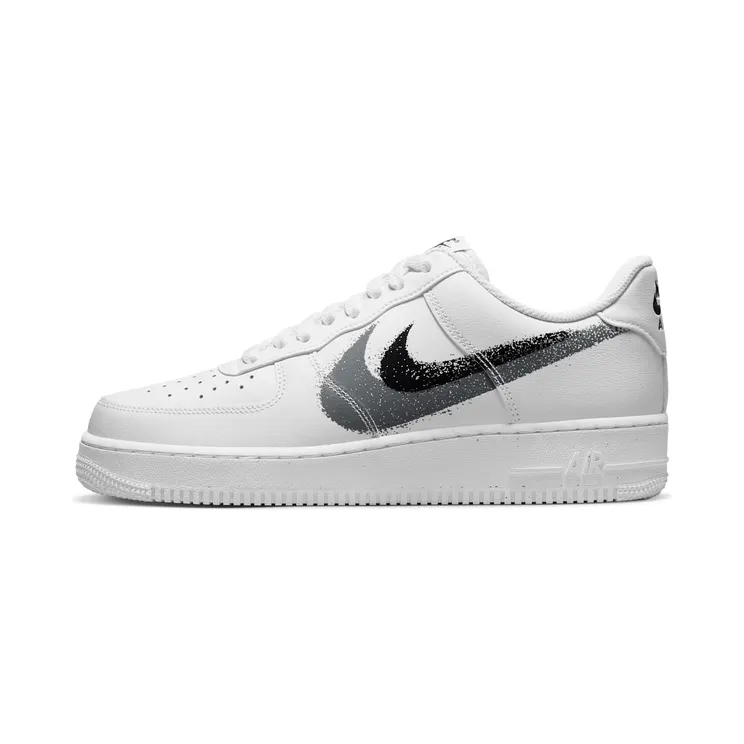 Nike Air Force 1 Low ’07 Spray Paint Swoosh “White / Cool Grey / Black” (FD0660-100)