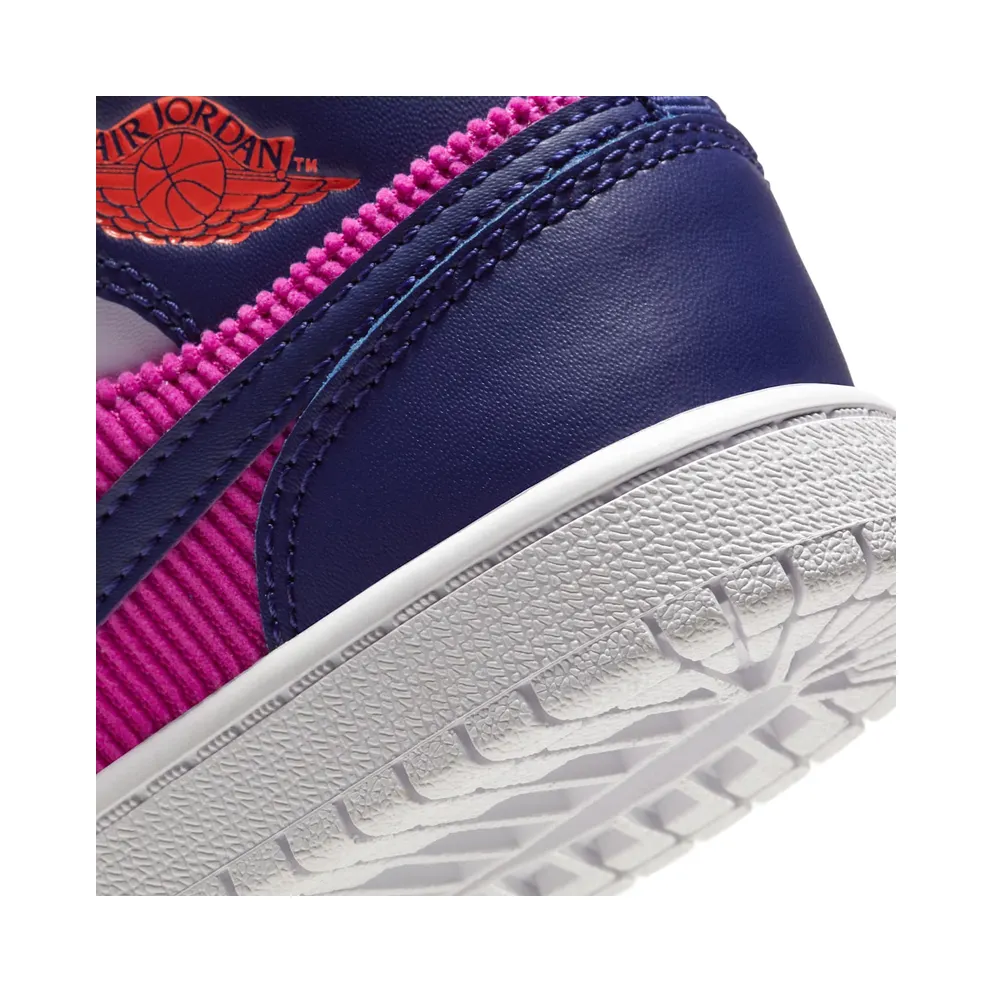 Jordan 1 Mid Fire Pink Barely Grape (PS) Fire Pink/Barely Grape-Hyper Crimson-Regency Purple (640737-602)