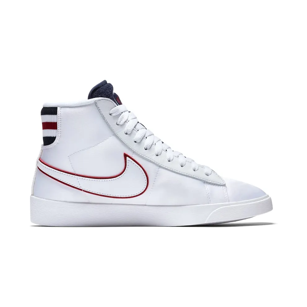 Nike Blazer Mid White Blackened Blue Red Crush (W)