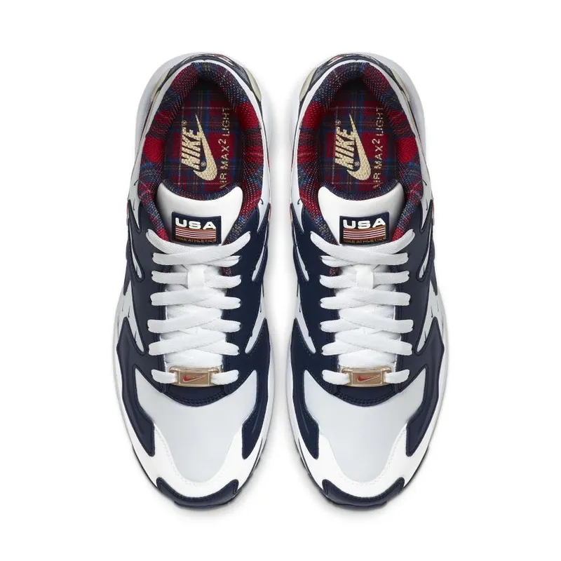 Nike Air Max2 Light USA (2019) White/University Red-Metallic Gold-Midnight Navy (CK0848-100)