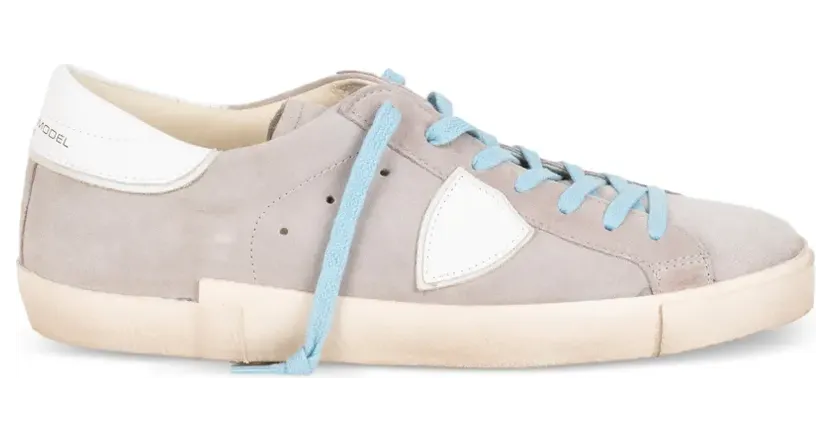 Philippe Model Paris Sneakers aus Wildleder mit Logo-Patch – Grau (PRSXLOWPRLUXS18)
