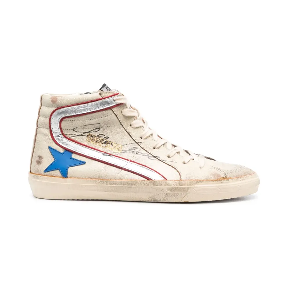 Golden Goose Slide high-top sneakers – Beige (GMF00115F004577)