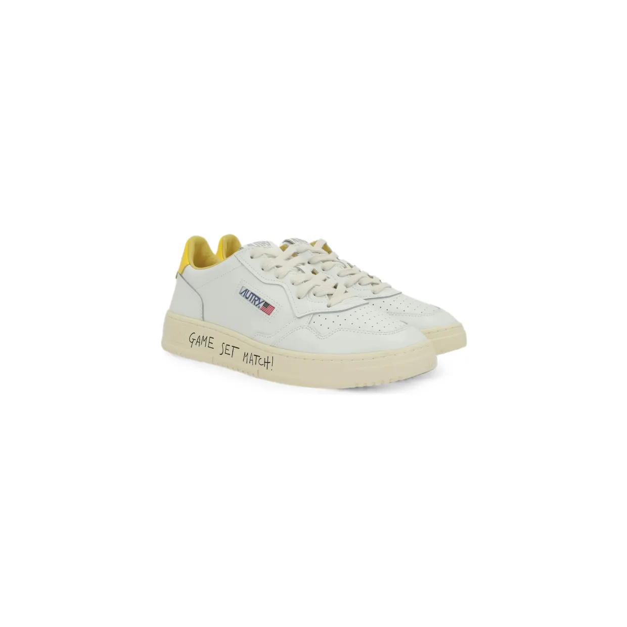 Autry Medalist Perforated Leather “White/Yellow” (AULM ML07) (4)