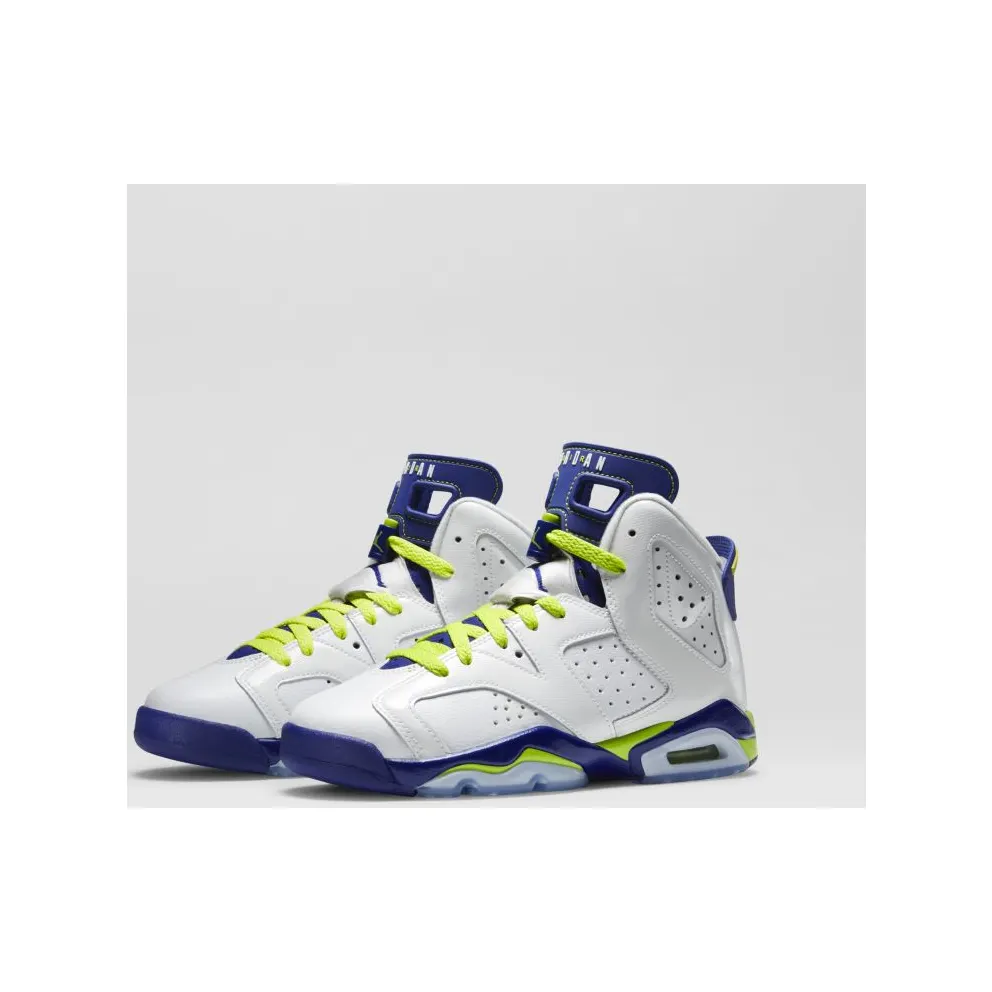 Jordan 6 Retro Fierce Green (GS) White/Frc Grn-Dp Royal Bl-Hypr Pnk (543390-108)