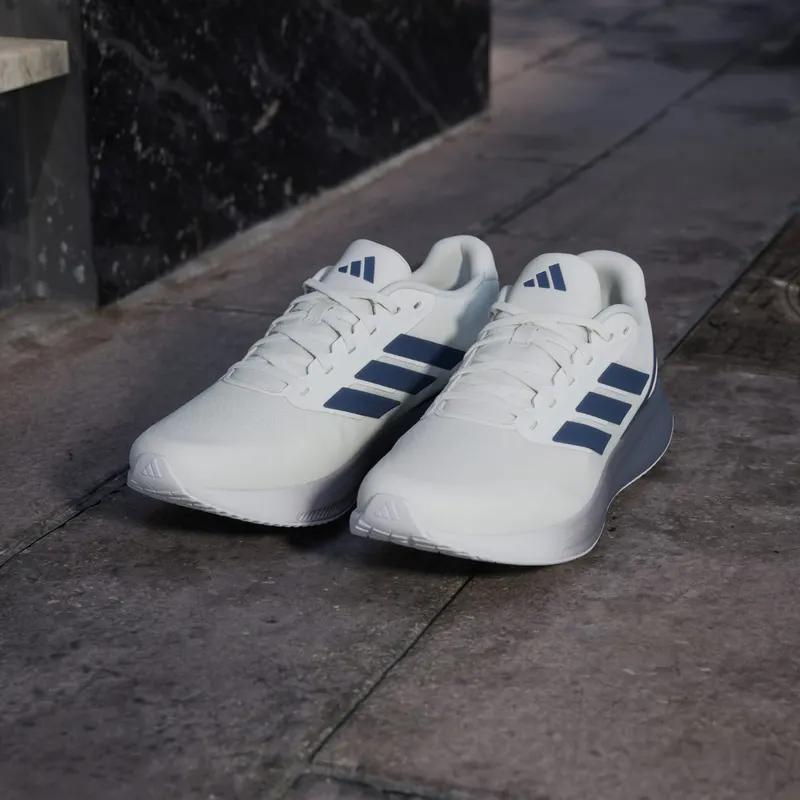 Adidas Runfalcon 5 Running Shoes Off White / Dark Blue / Dash Grey (JQ6977)