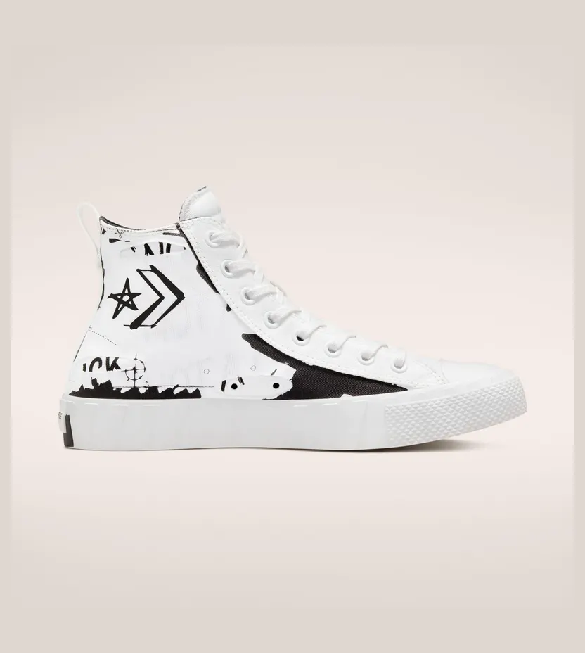 Converse Script Print UNT1TL3D High Top White/white/black (171231C)