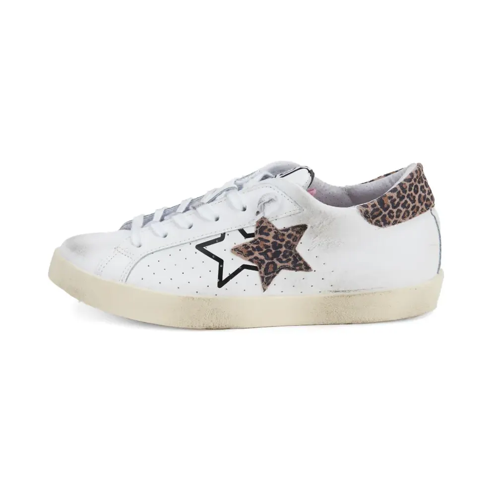 2 Star Prime Star mit Leoparden-Print – White (2SD5111)