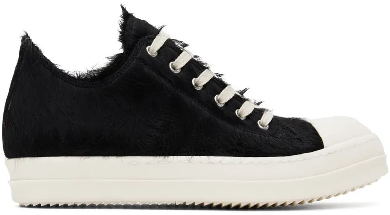Rick Owens Black Fur Sneakers (RR02B2891 LHL)