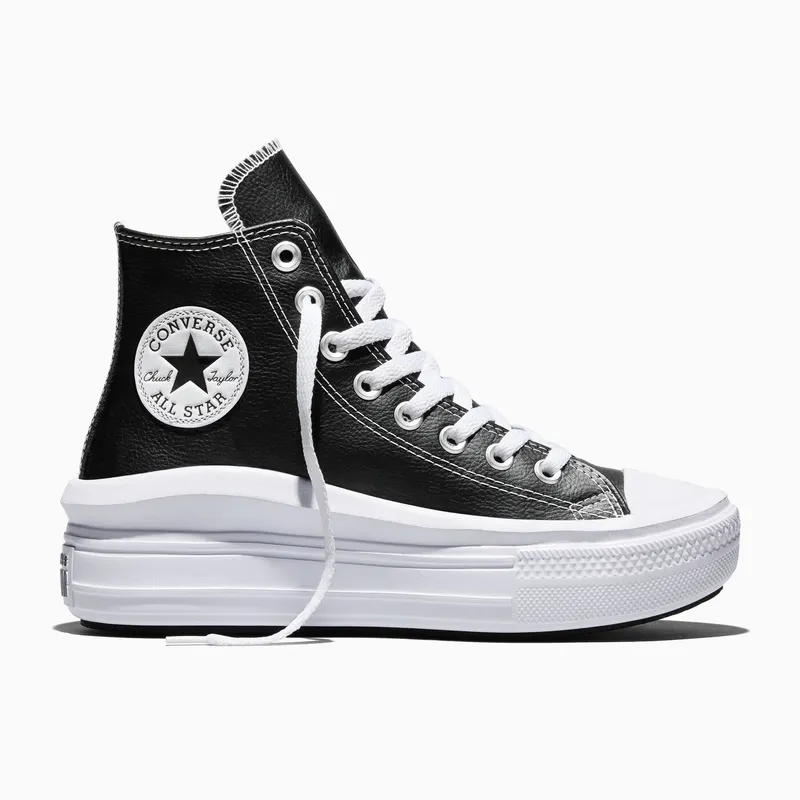 Converse Chuck Taylor All Star Move Platform Foundational Leather Black/White/White