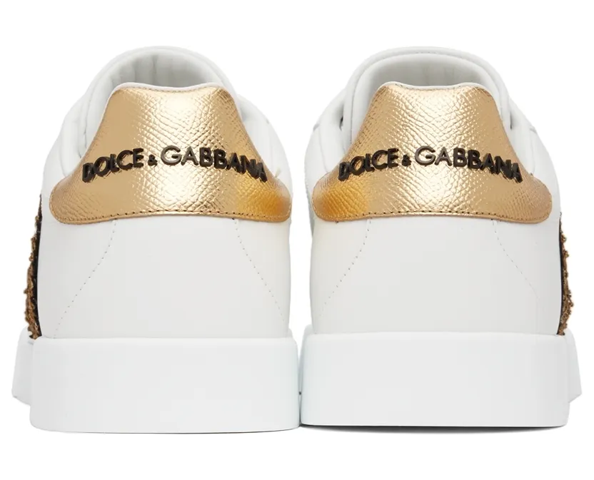 Dolce & Gabbana White Logo Patch Portofino Sneakers (CS1761 AH136) (4)
