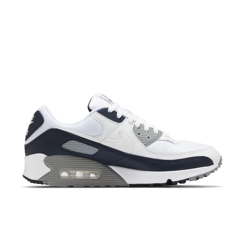 Nike Air Max 90 White Grey Obsidian White/Light Smoke Grey-Particle Grey-Obsidian (CT4352-100)