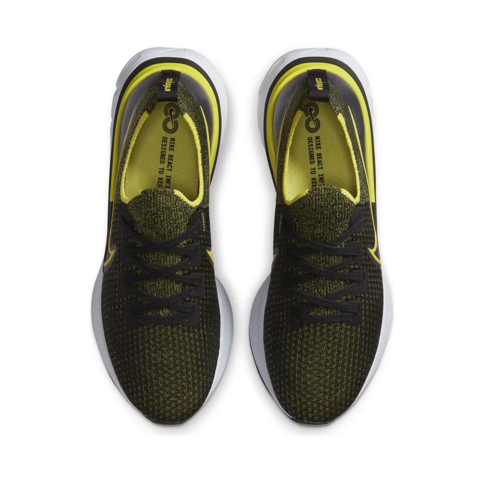 Nike React Infinity Run Flyknit Black Sonic Yellow Black/White/Anthracite (CD4371-013)