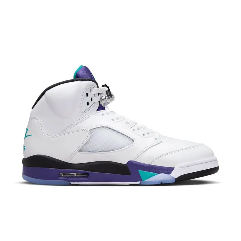 Jordan Air 5, White HQ7978-100 – “White / Grape Ice-new Emerald”