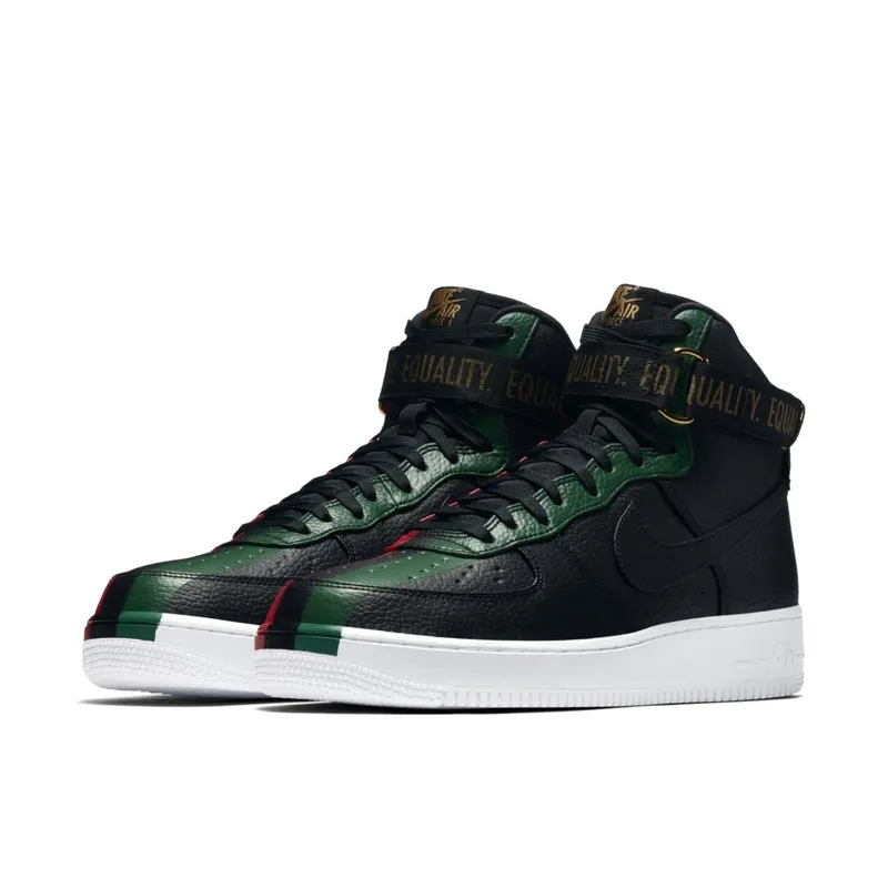 Nike Air Force 1 High Black History Month (2018) Black/Black-University Red (836227-002)