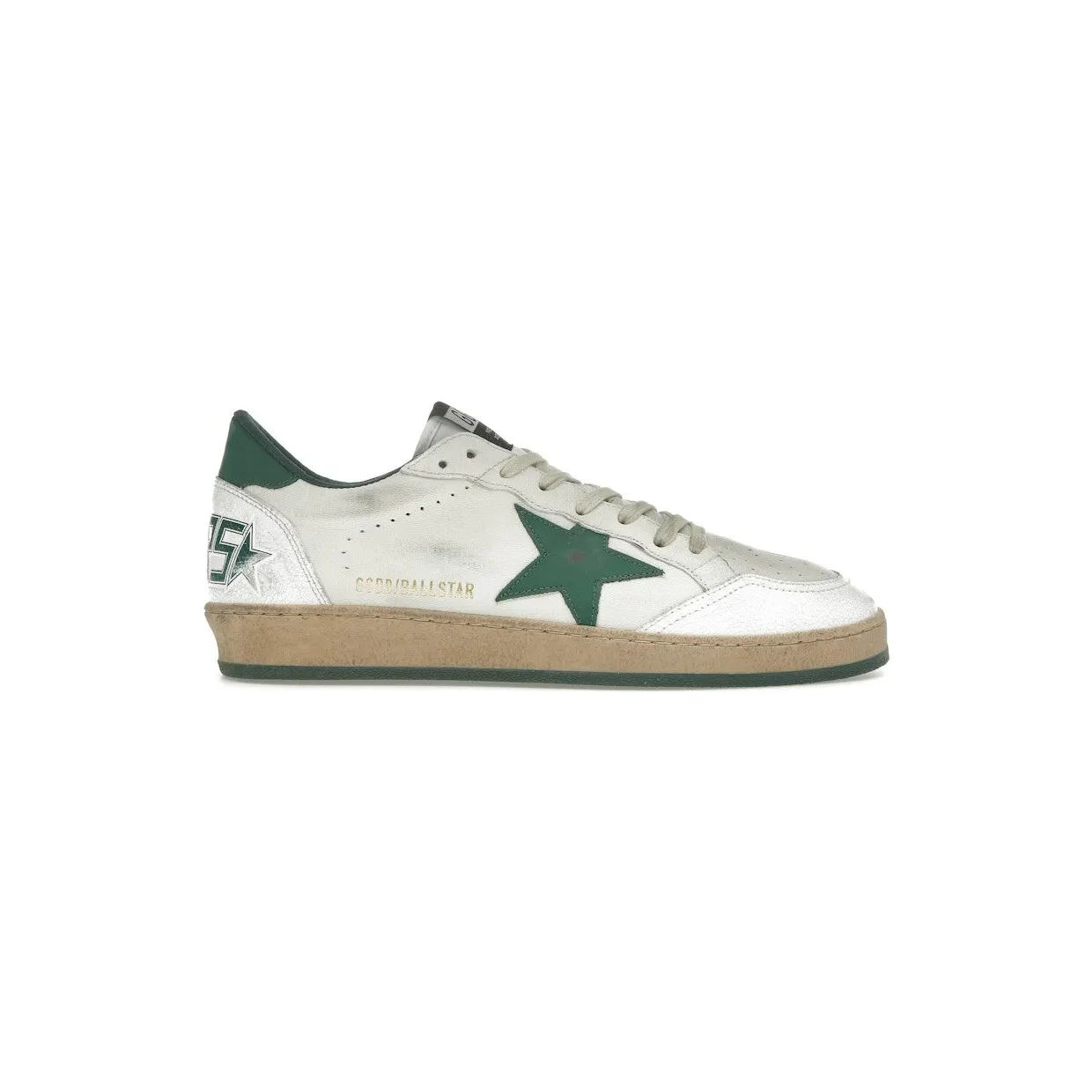 Golden Goose Ball Star White Green Star (GMF00117.F000325.10502)