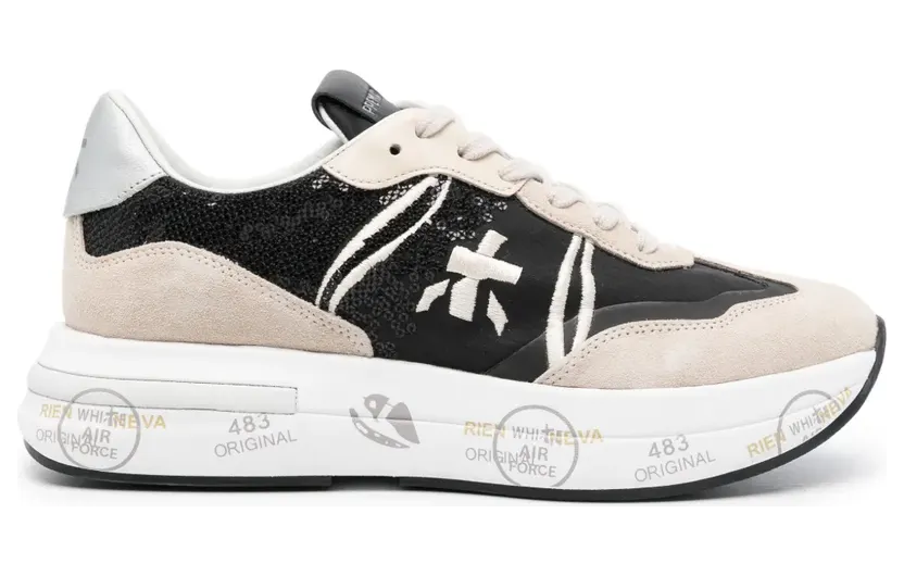 Premiata Cassie verfraaid met pailletten “Black” (CASSIE6720C)