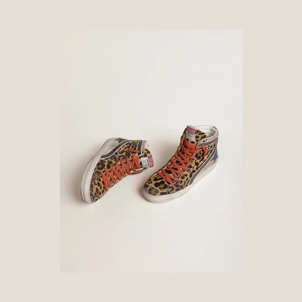 Golden Goose Women’S Slide Ltd In Leopard-Print Pony Skin With Metallic Leather Star And Flash (GWF00116.F008006.15860) (2)