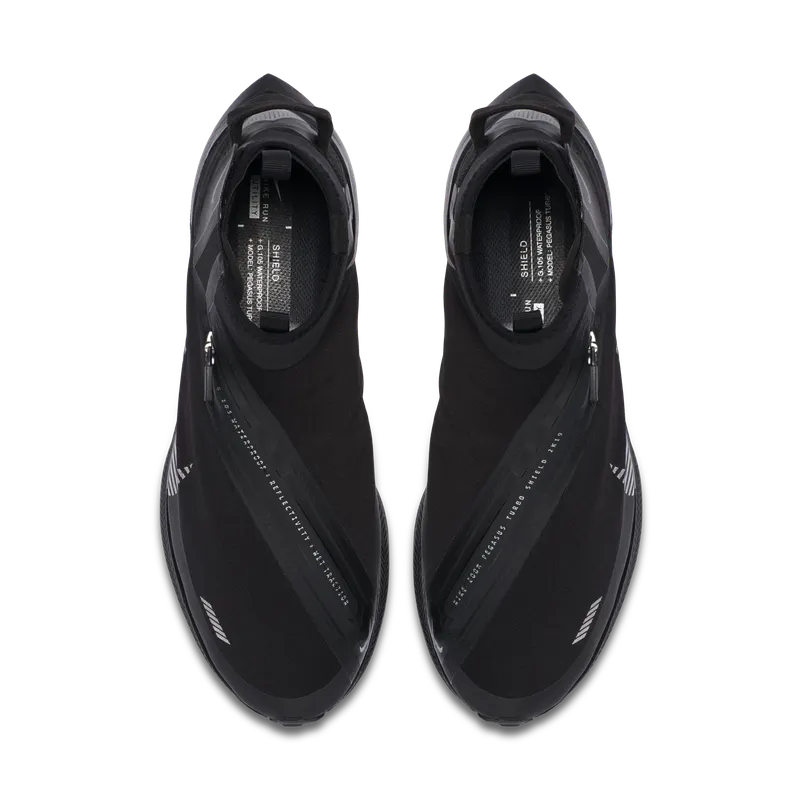 Nike Zoom Pegasus Turbo Shield Black/Black Black/Black-Metallic Silver (BQ1896-001)