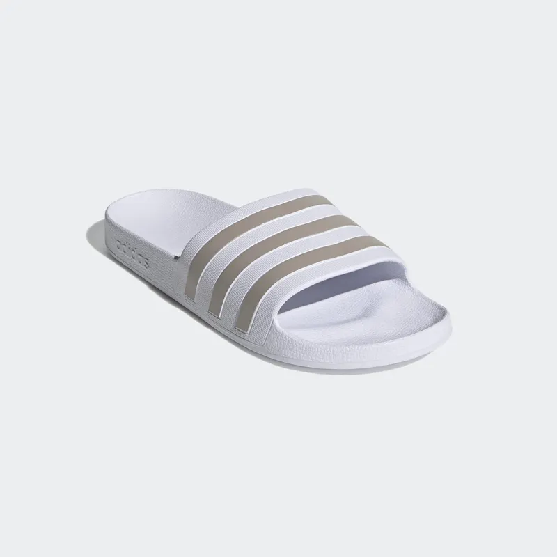 Adidas Adilette Aqua Slides Cloud White / Platinum Metallic / Cloud White (EF1730)