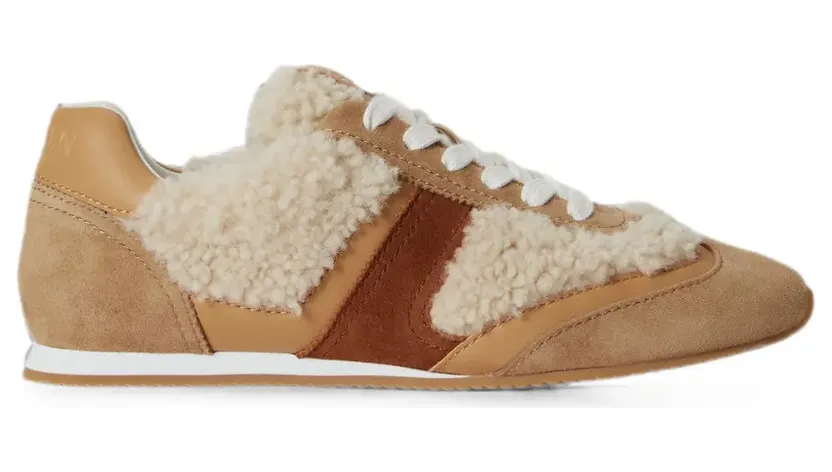 Lauren Ralph Lauren Sneakers met lammy afwerking – Beige (802P18444)