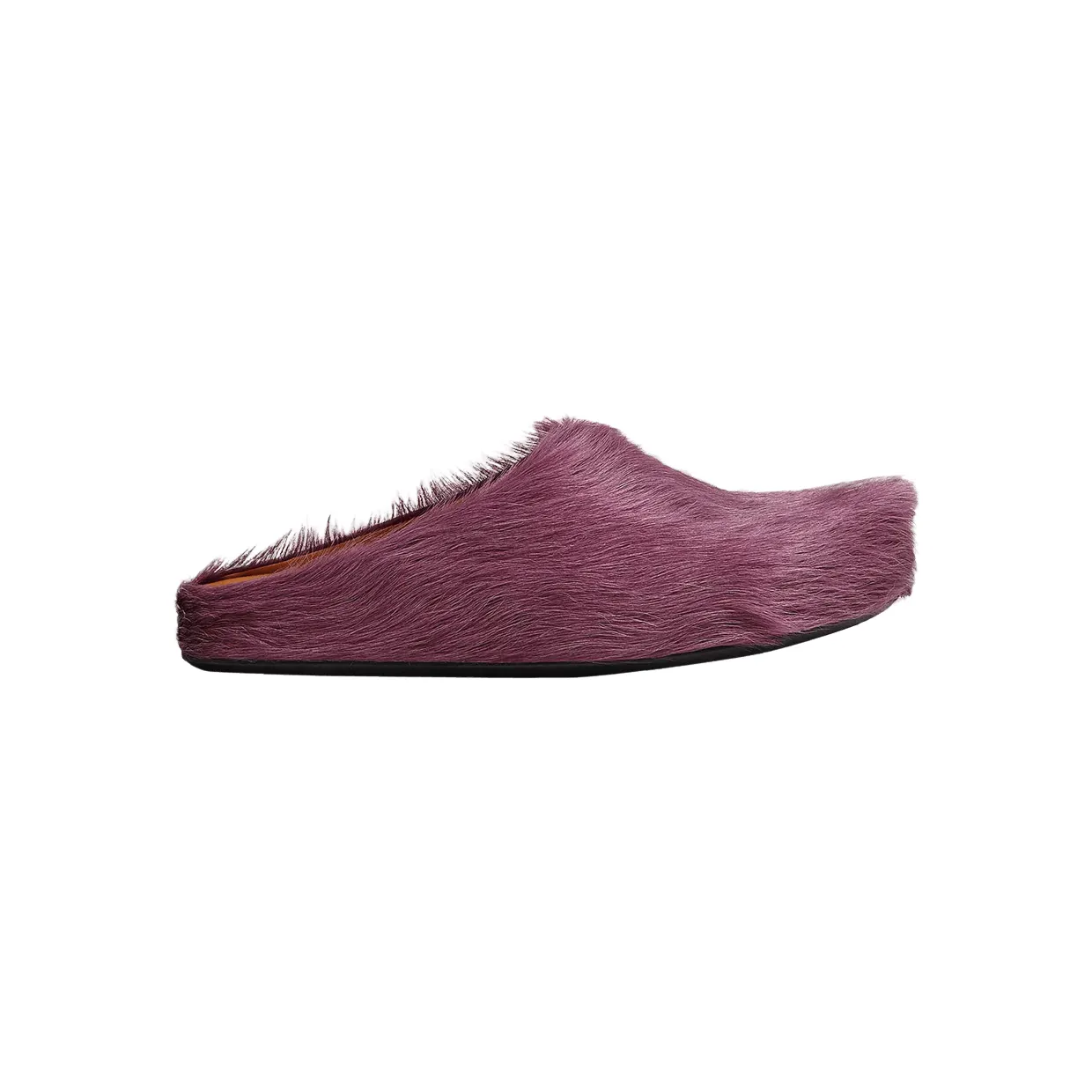 Marni Long Hair Calfskin Fussbett Sabot Mule Prune Violet (SBMR000600P412200C68)