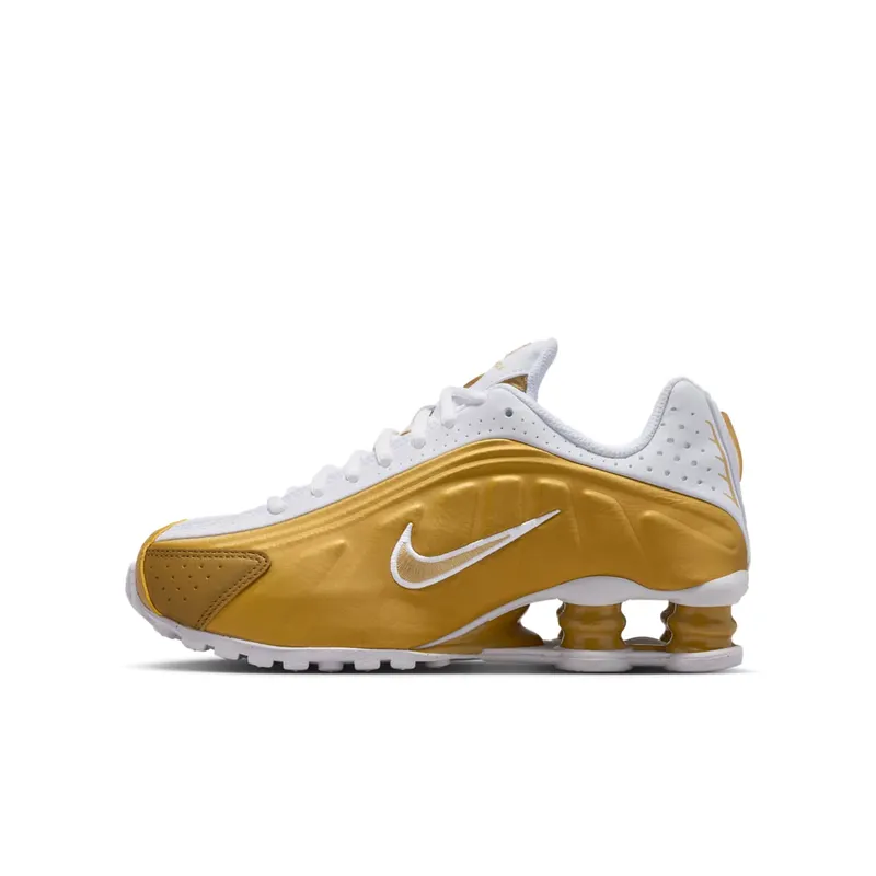 Nike Shox R4 GS “Metallic Gold White” (CW2626-700)