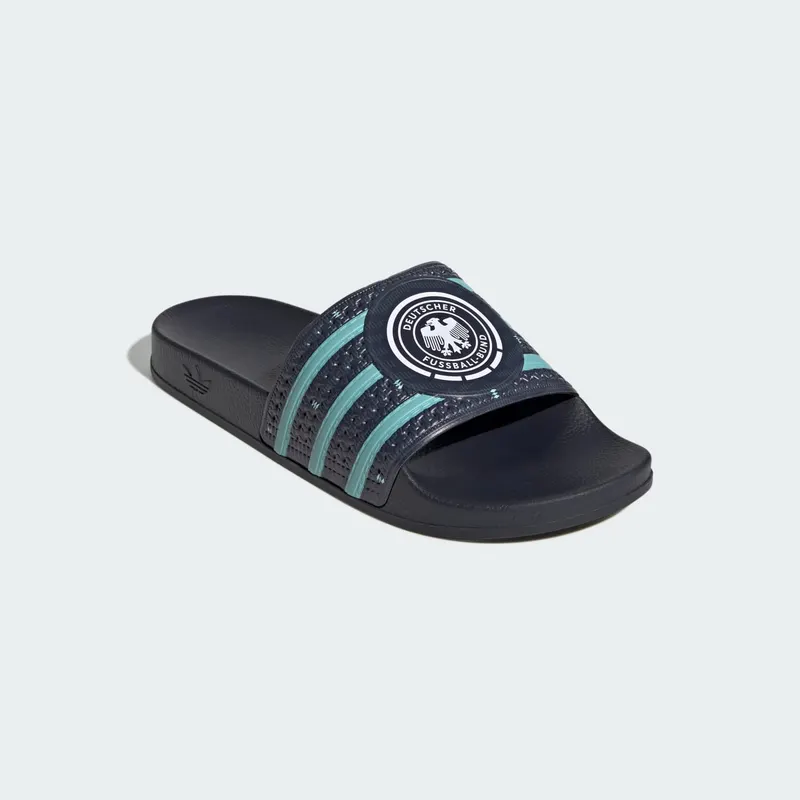 Adidas DUITSLAND TREFOIL Slides Collegiate Navy / Flash Aqua / Collegiate Navy (KZ9405)