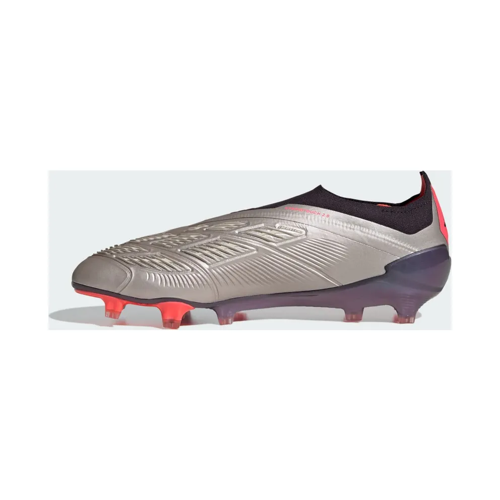 adidas Predator Elite Laceless Firm Ground Boots “Platinum Metallic / Aurora Black / Carbon” (IF8862)