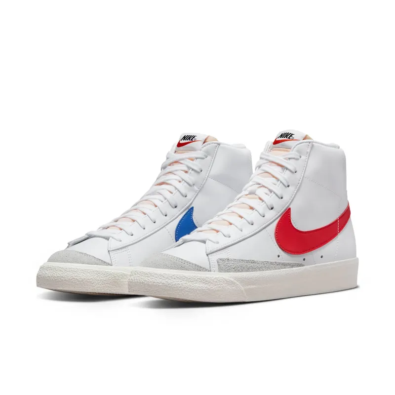Nike Blazer Mid 77 Vintage Mismatched Swoosh Blue Red (BQ6806-117)