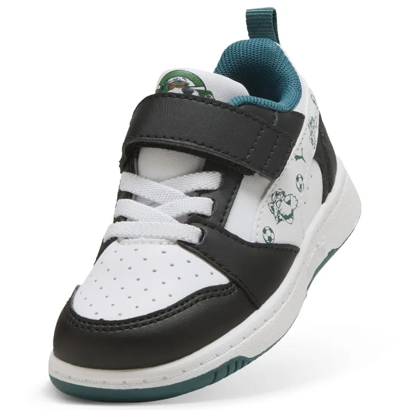 Puma Super Puma Rebound V6 Low “Puma Black / Puma White / Emerald Ice / Archive Green” (406121_01)