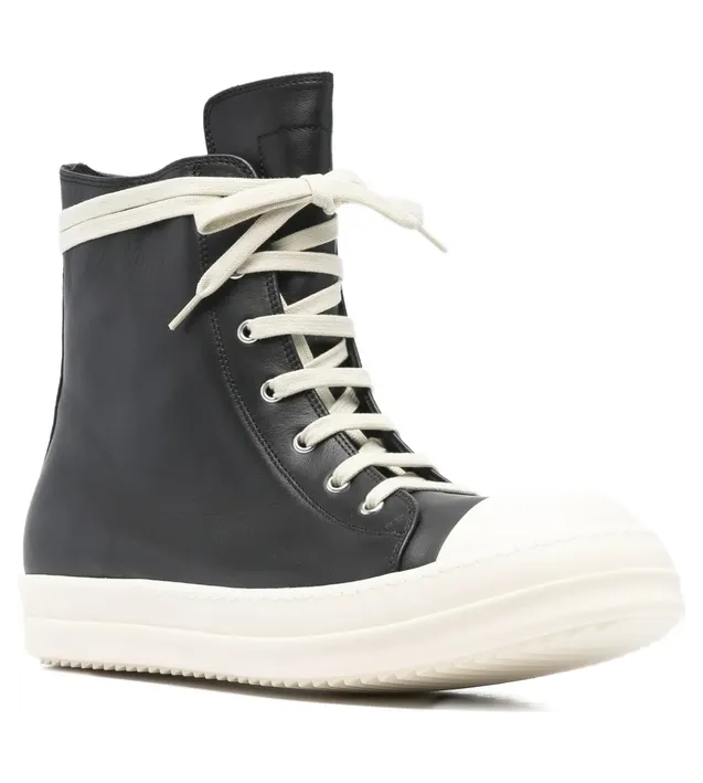 Rick Owens High-top Leather “Black” (RU01F2890 LCO 911) (2)