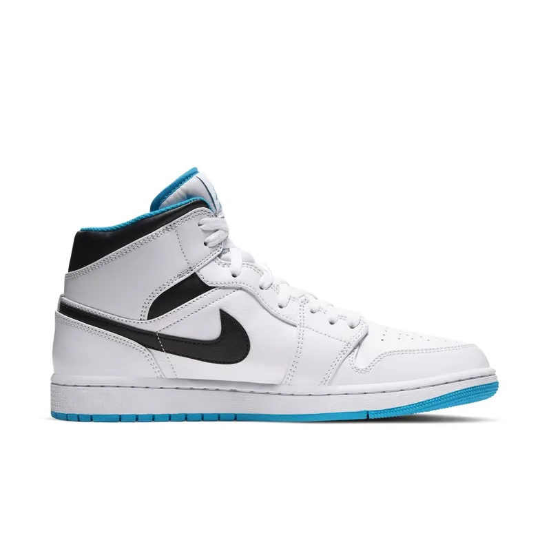 Jordan 1 Mid Laser Blue White/Laser Blue-Black (554724-141)