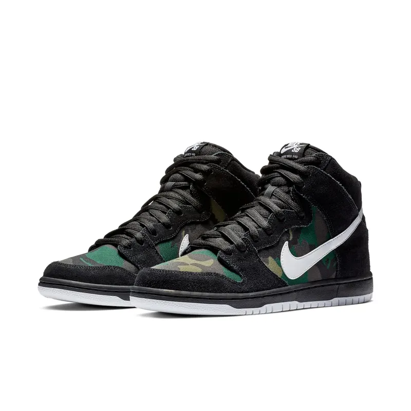 Nike SB Dunk High Camo Black/White-Iguana (BQ6826-001)