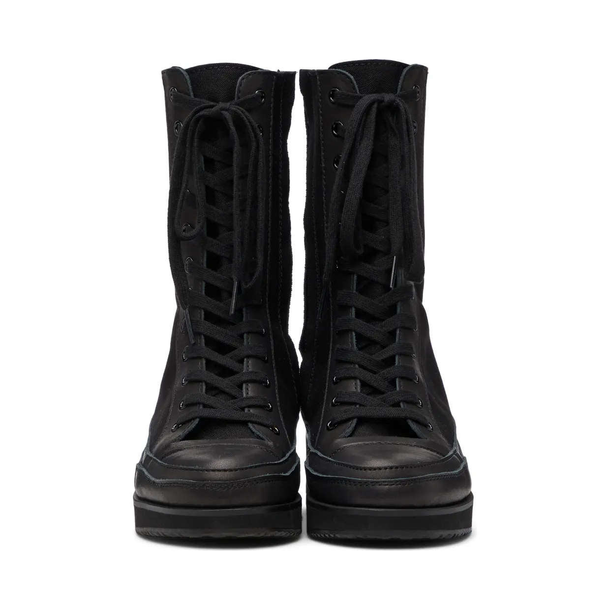 Yohji Yamamoto Black Canvas Heeled High Top Sneakers (FX-E03-062) (2)