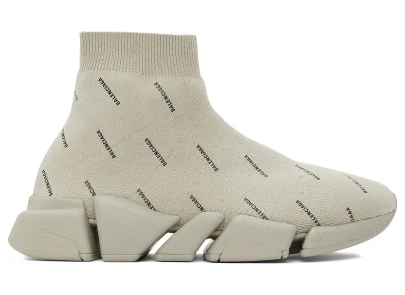 Balenciaga All Over Logo Speed 2.0 Beige (617239W2DBO9910)