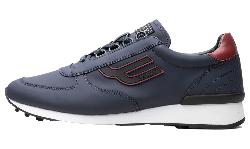 Bally Galaxy rubberized leather trainer “Navy/Red” (GOLDY-M/029)