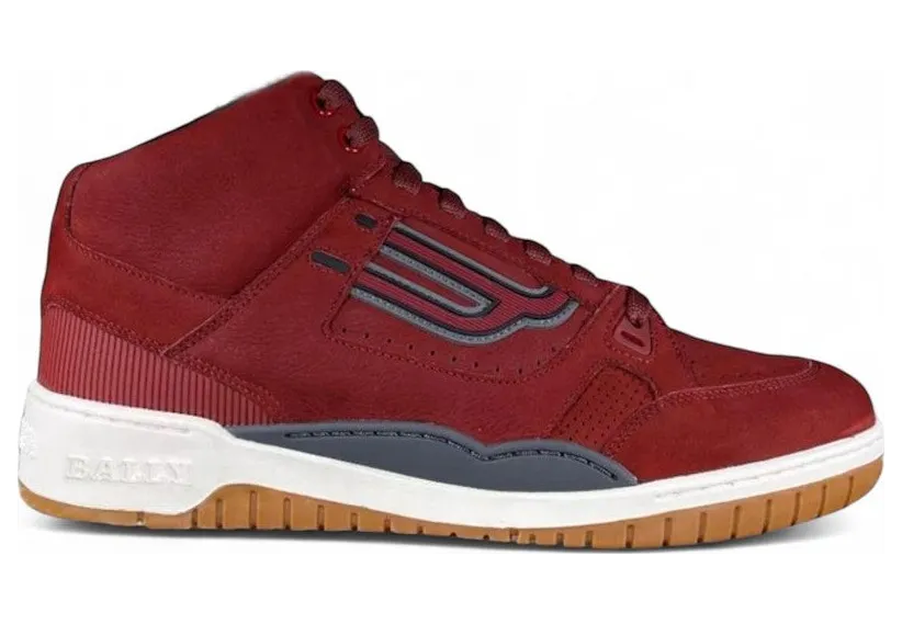 Bally King High Top Sneaker Burgundy Grey Gum (6228495)