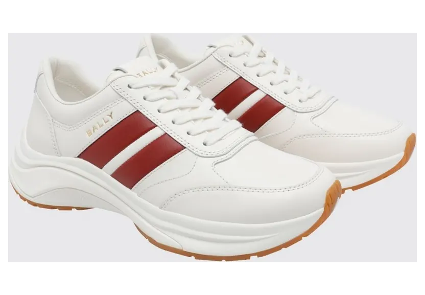 Bally Low-Top Calf Leather with Striped Detail and Chunky Sole White (MSK0GYVT005I1X5)