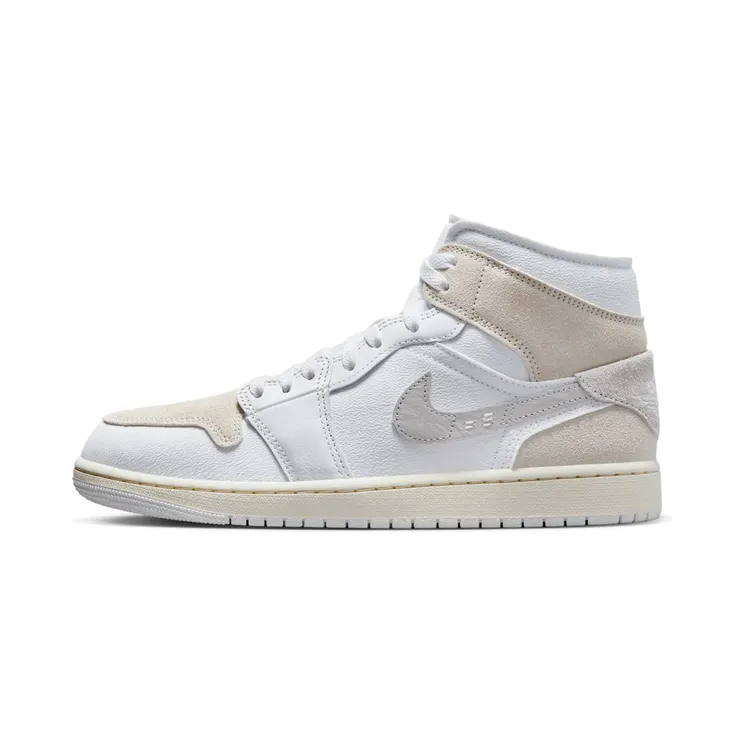Air Jordan 1 Mid SE Craft “White / Tech Grey / Sail / Light Orewood Brown” (DM9652-120)