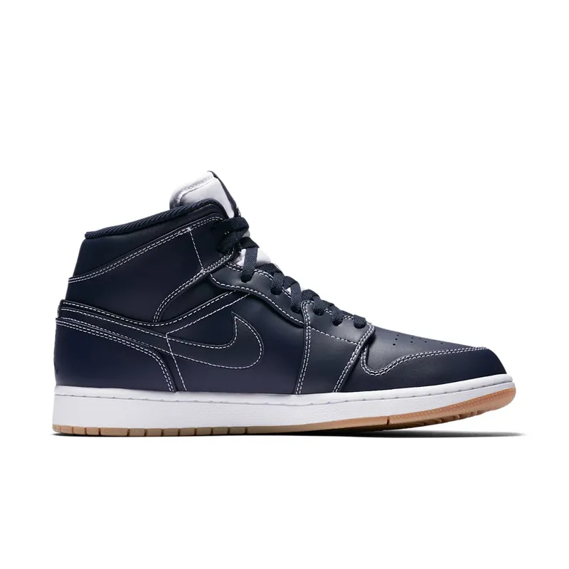 Jordan 1 Retro Mid Derek Jeter RE2PECT Obsidian/White-Gum Light Brown (AH6342-402)
