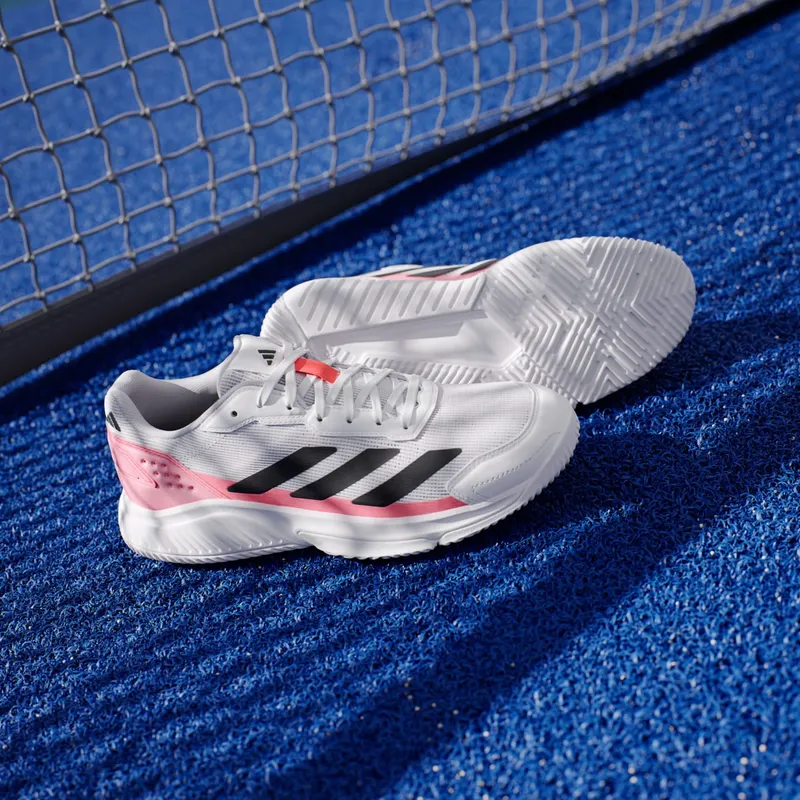 Adidas Courtquick Padelschoenen Cloud White / Core Black / Solar Turbo (KH5915)