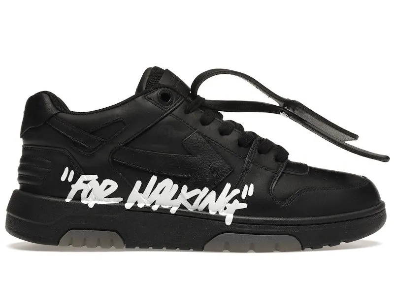 OFF-WHITE OOO Low Tops “For Walking” Black White (OMIA189S21LEA0041001)