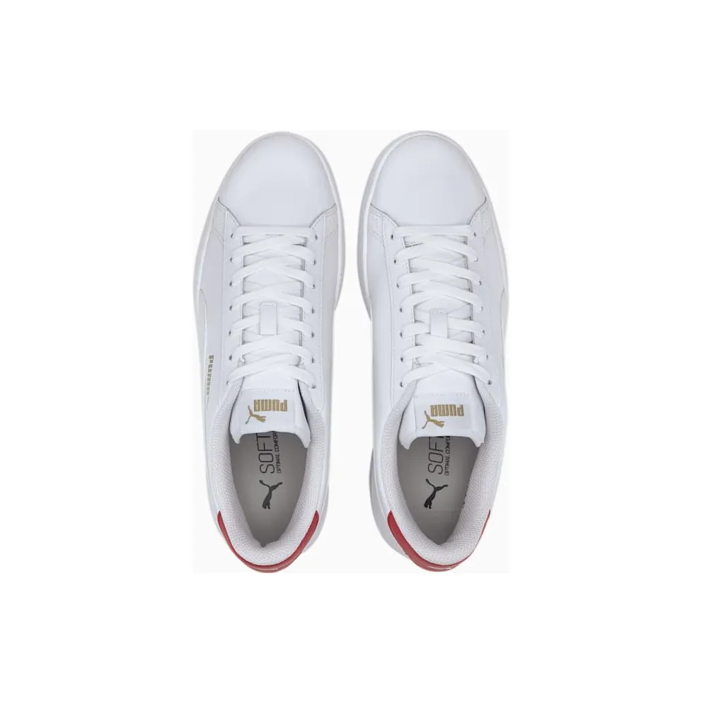 Puma Smash v2 leren Red/White/Gold (36521517)