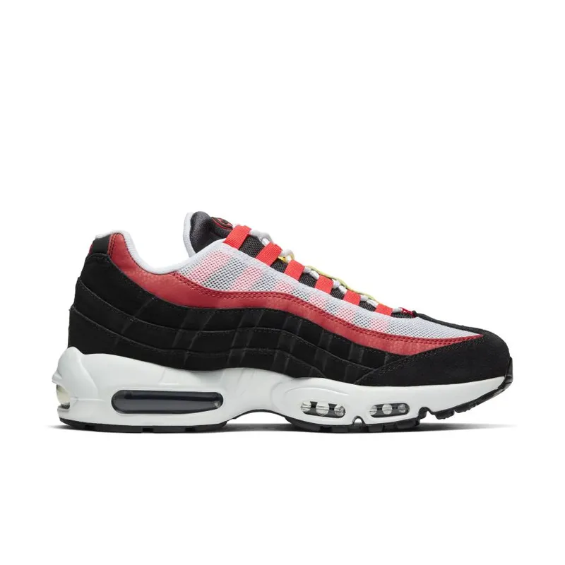 Nike Air Max 95 Black Crimson Yellow Black/Platinum Tint-Crimson-Electric Green (AT9865-101)