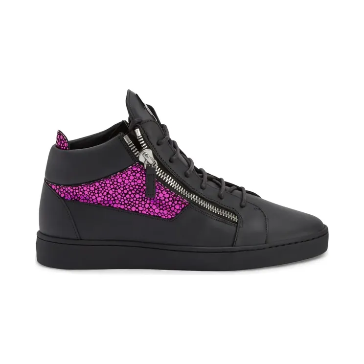 Giuseppe Zanotti Kriss leren mid-top “Black” (RU10072K14)