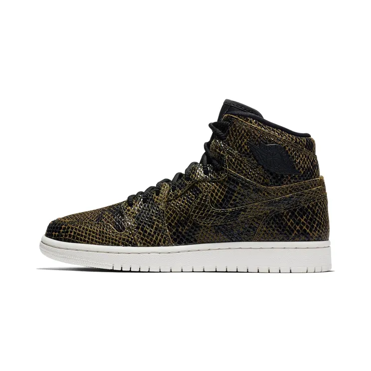 Jordan 1 Retro High Snakeskin (W) “Olive Canvas / Phantom / Black” (AH7389-302)